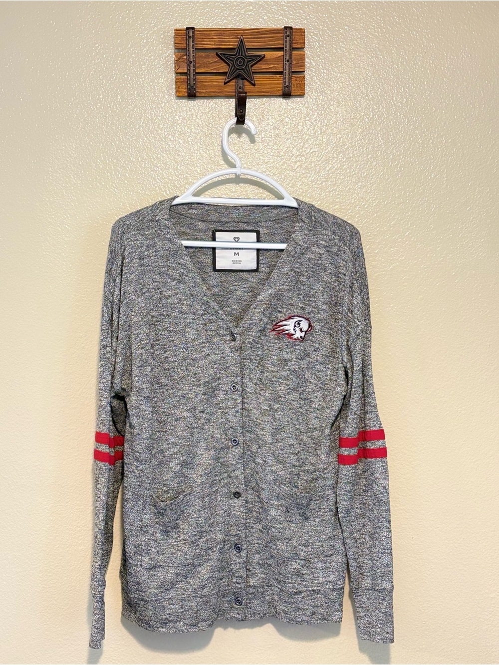 Colosseum Utah Tech Dixie State Trailblazers Cardigan Sweater Gray Women’s M